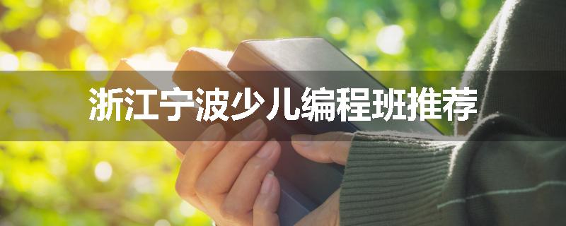 浙江宁波少儿编程班推荐