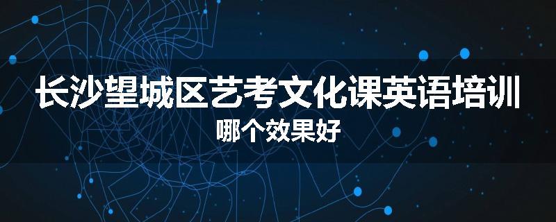 长沙望城区艺考文化课英语培训哪个效果好