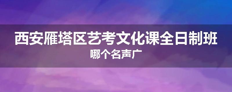 西安雁塔区艺考文化课全日制班哪个名声广