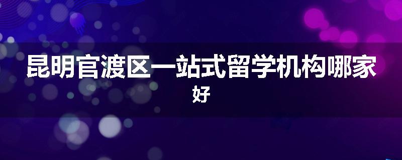 昆明官渡区一站式留学机构哪家好