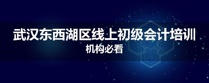 武汉东西湖区线上初级会计培训机构必看
