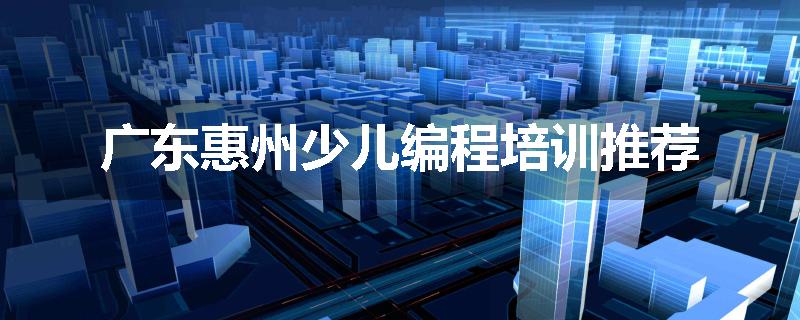 广东惠州少儿编程培训推荐