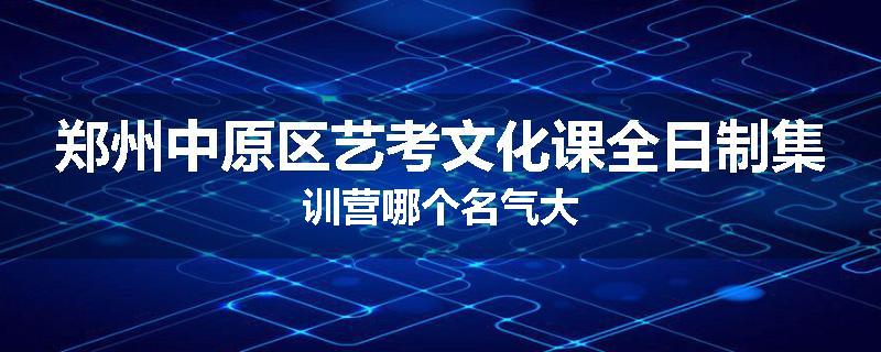 郑州中原区艺考文化课全日制集训营哪个名气大
