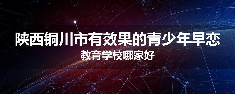 陕西铜川市有效果的青少年早恋教育学校哪家好