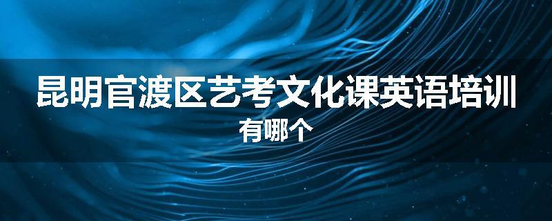 昆明官渡区艺考文化课英语培训有哪个