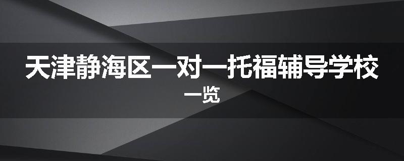 天津静海区一对一托福辅导学校一览