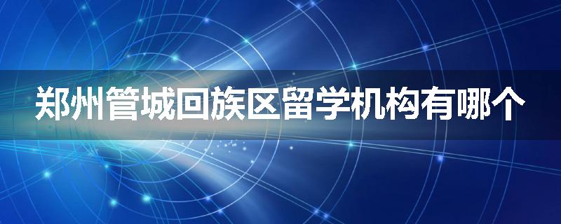 郑州管城回族区留学机构有哪个