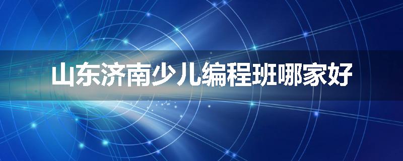 山东济南少儿编程班哪家好
