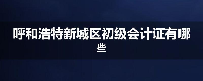 呼和浩特新城区初级会计证有哪些