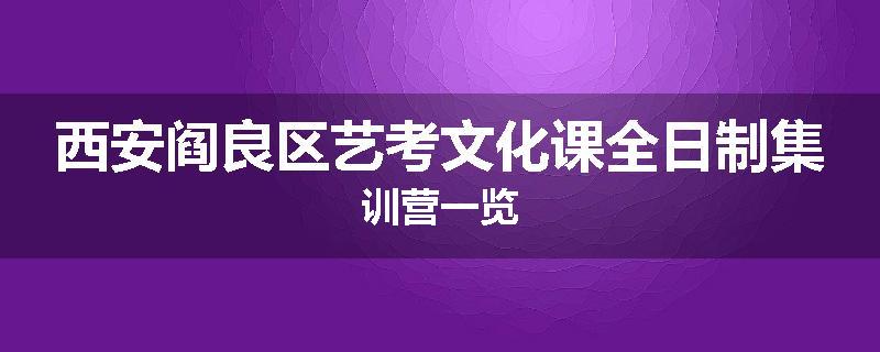 西安阎良区艺考文化课全日制集训营一览