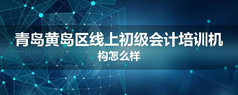 青岛黄岛区线上初级会计培训机构怎么样