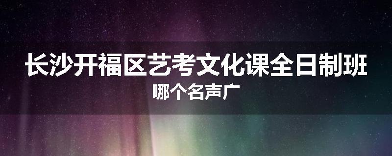 长沙开福区艺考文化课全日制班哪个名声广