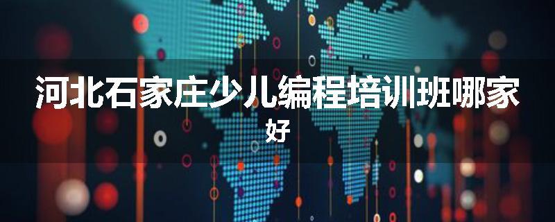 河北石家庄少儿编程培训班哪家好