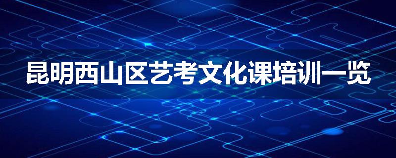 昆明西山区艺考文化课培训一览