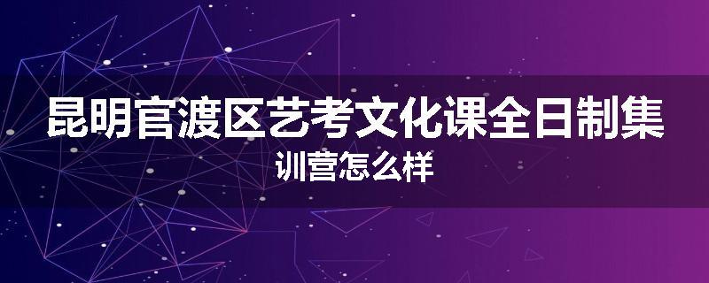 昆明官渡区艺考文化课全日制集训营怎么样