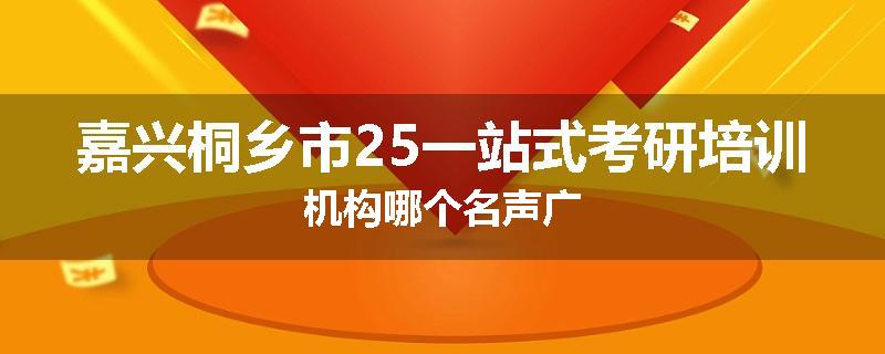嘉兴桐乡市25一站式考研培训机构哪个名声广