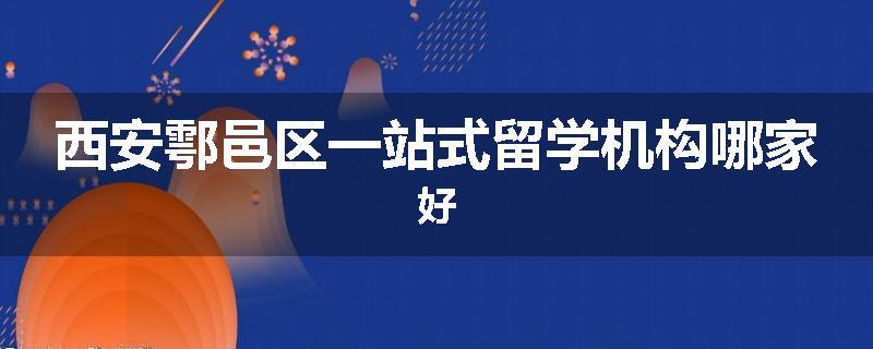 西安鄠邑区一站式留学机构哪家好