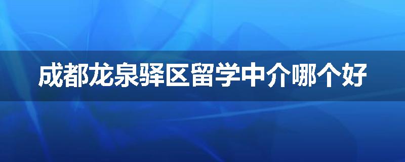 成都龙泉驿区留学中介哪个好