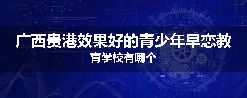 广西贵港效果好的青少年早恋教育学校有哪个
