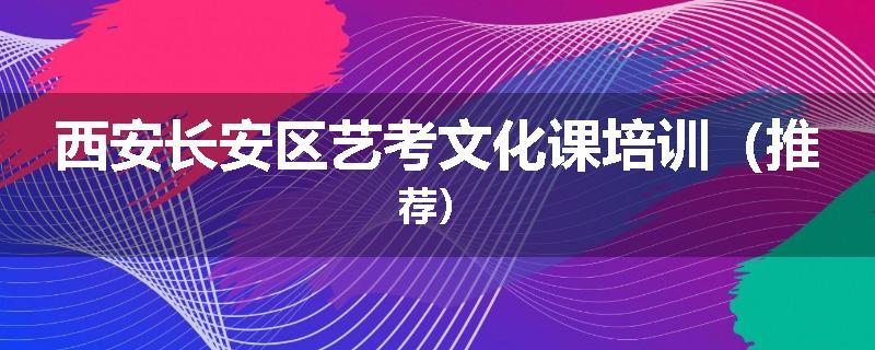 西安长安区艺考文化课培训（推荐）