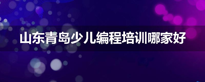 山东青岛少儿编程培训哪家好