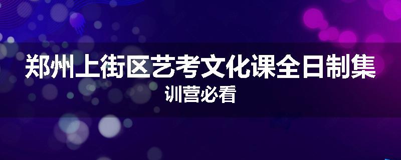 郑州上街区艺考文化课全日制集训营必看