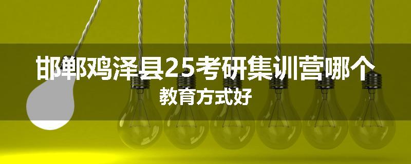 邯郸鸡泽县25考研集训营哪个教育方式好