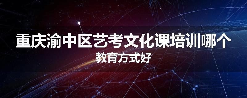 重庆渝中区艺考文化课培训哪个教育方式好