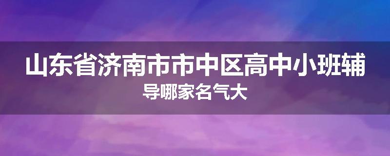 山东省济南市市中区高中小班辅导哪家名气大