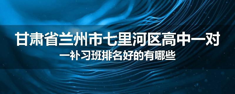甘肃省兰州市七里河区高中一对一补习班排名好的有哪些