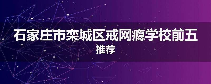 石家庄市栾城区戒网瘾学校前五推荐