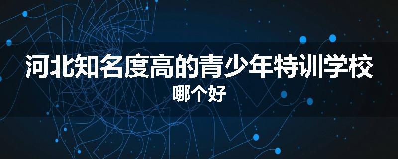 河北知名度高的青少年特训学校哪个好
