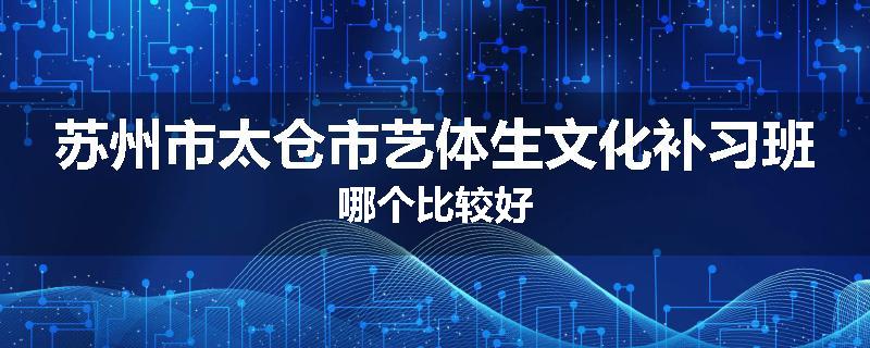 苏州市太仓市艺体生文化补习班哪个比较好