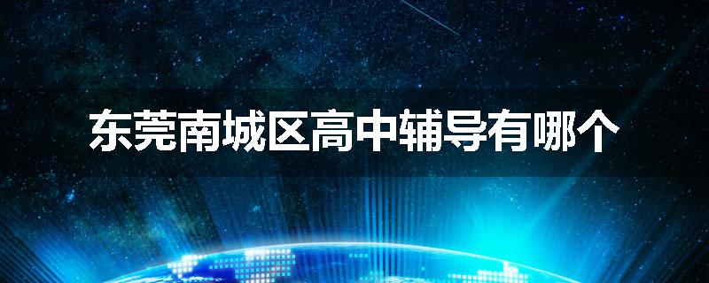 东莞南城区高中辅导有哪个