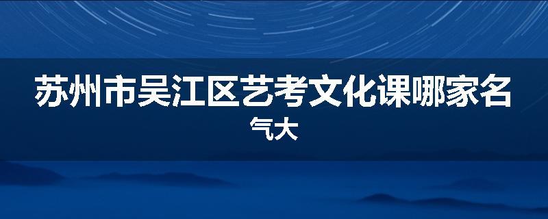 苏州市吴江区艺考文化课哪家名气大