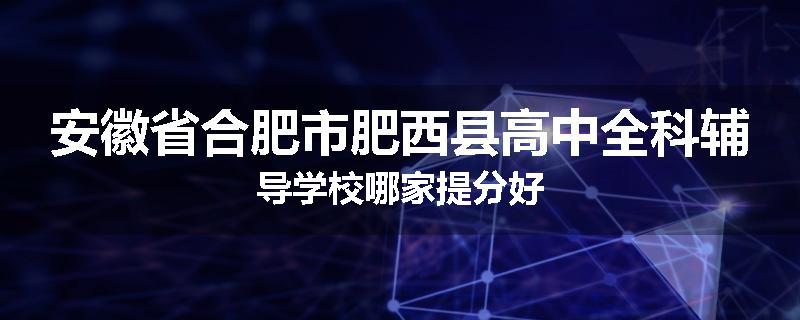 安徽省合肥市肥西县高中全科辅导学校哪家提分好