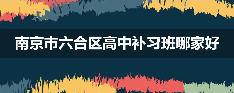 南京市六合区高中补习班哪家好