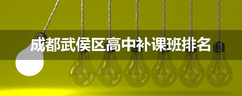 成都武侯区高中补课班排名