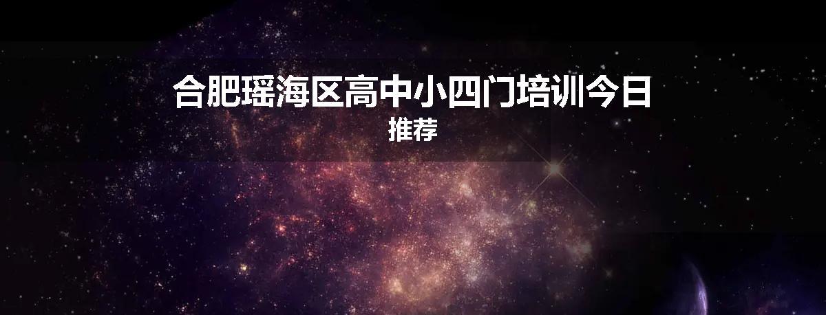 合肥瑶海区高中小四门培训今日推荐