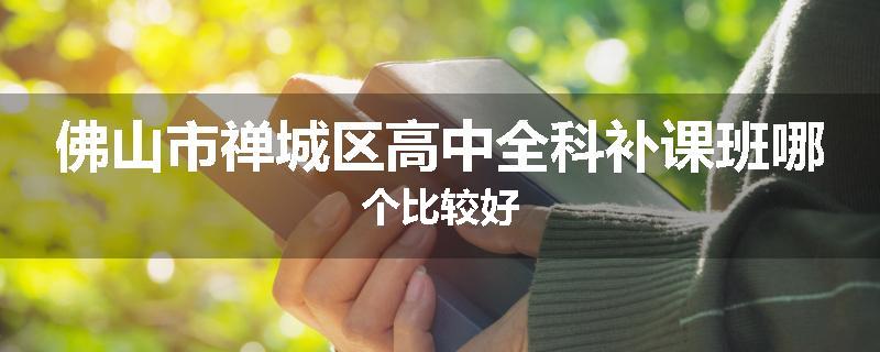 佛山市禅城区高中全科补课班哪个比较好