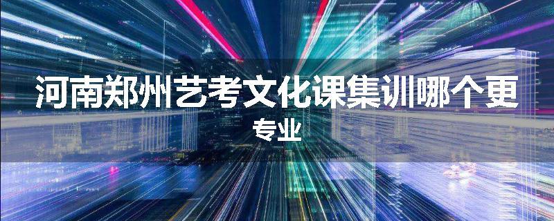 河南郑州艺考文化课集训哪个更专业