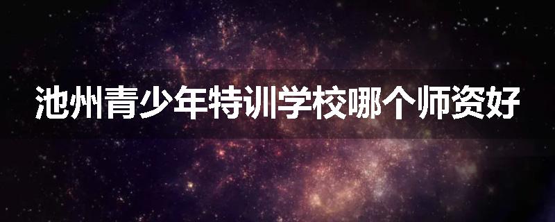 池州青少年特训学校哪个师资好