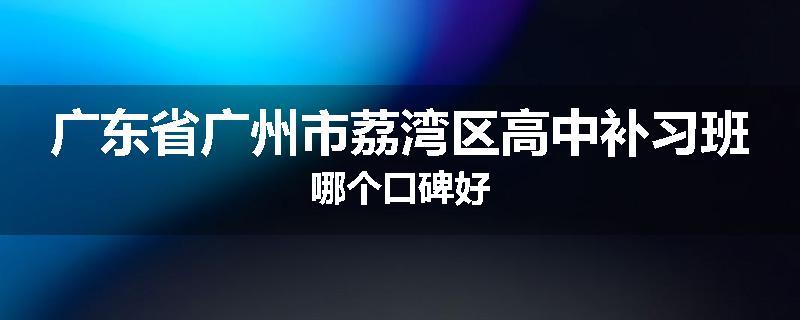 广东省广州市荔湾区高中补习班哪个口碑好