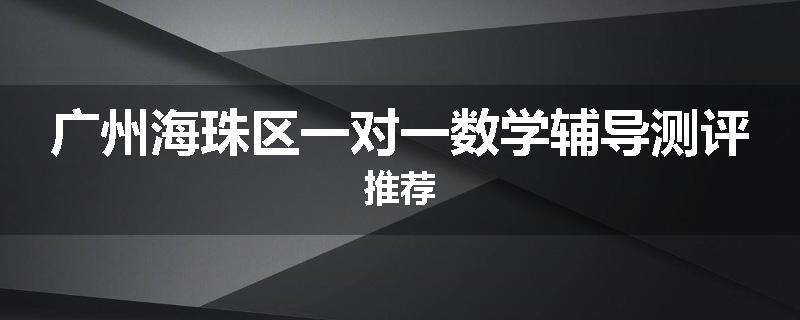 广州海珠区一对一数学辅导测评推荐