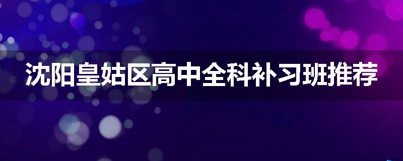 沈阳皇姑区高中全科补习班推荐