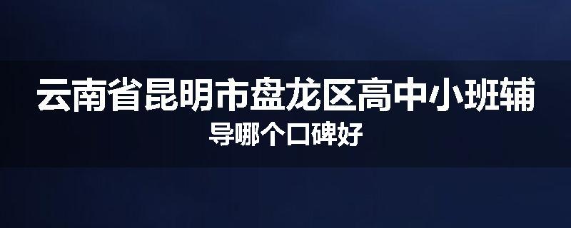 云南省昆明市盘龙区高中小班辅导哪个口碑好