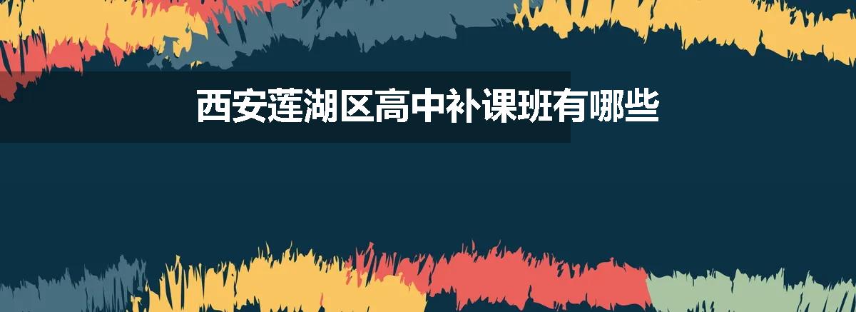 西安莲湖区高中补课班有哪些