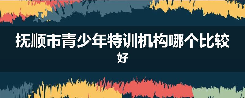 抚顺市青少年特训机构哪个比较好
