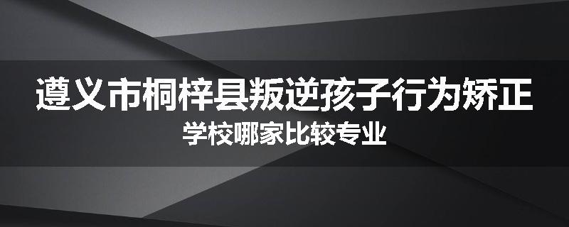 遵义市桐梓县叛逆孩子行为矫正学校哪家比较专业