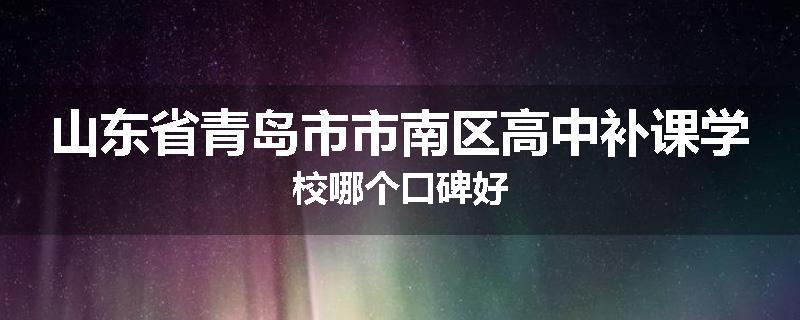 山东省青岛市市南区高中补课学校哪个口碑好